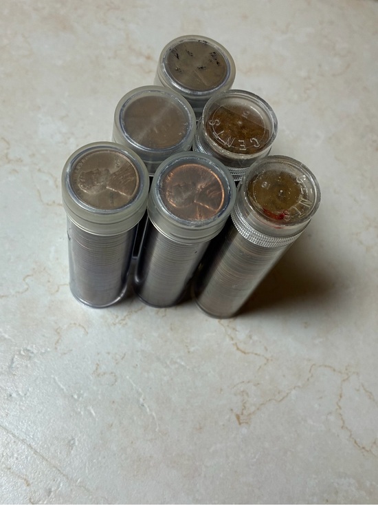 US Mint Other - Lot of 300 US Wheat Pennies in Clear Plastic Coin Tubes-